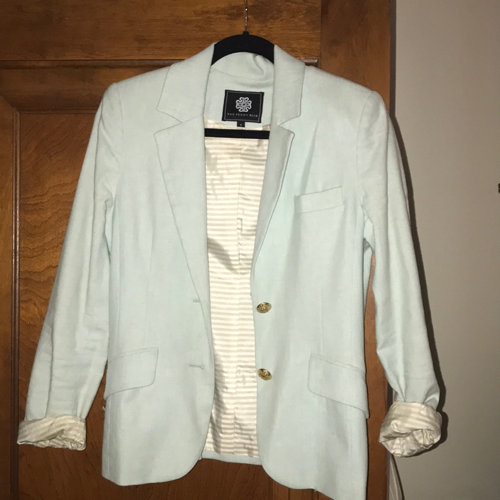 Blue linen Blazer